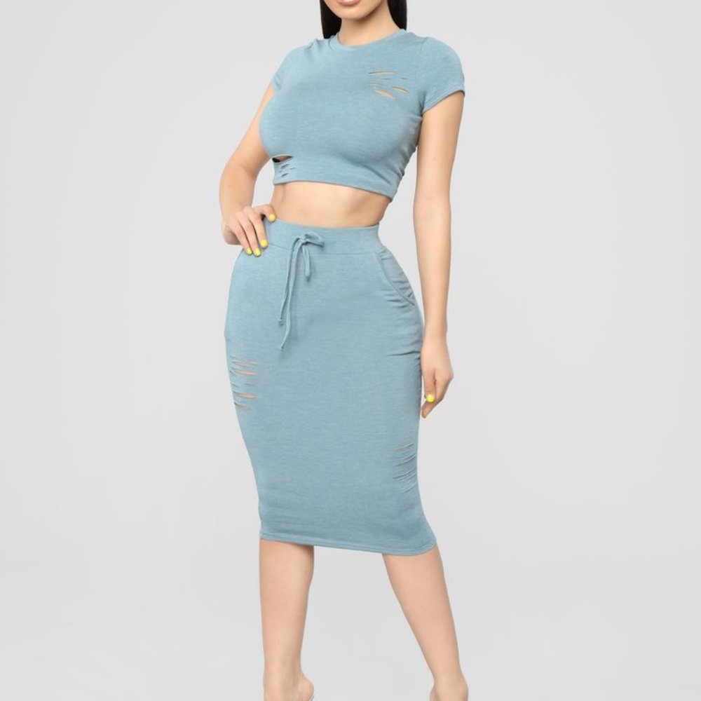 Casual Lover Skirt - Cyan
